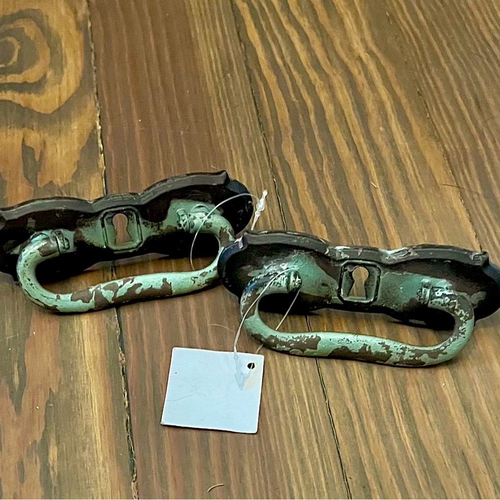NWT 2 Antique Bronze-Green Drawer Pulls